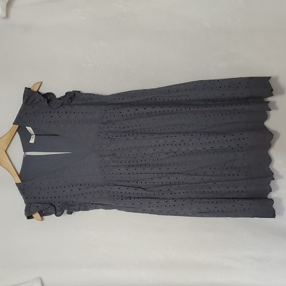 NWT Mustard Seed Charcoal Eyelet Dress Size S